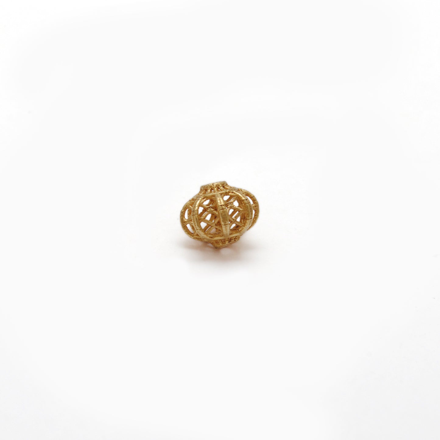 18k Solid Yellow Gold Floral Spacer Beads 6x7mm