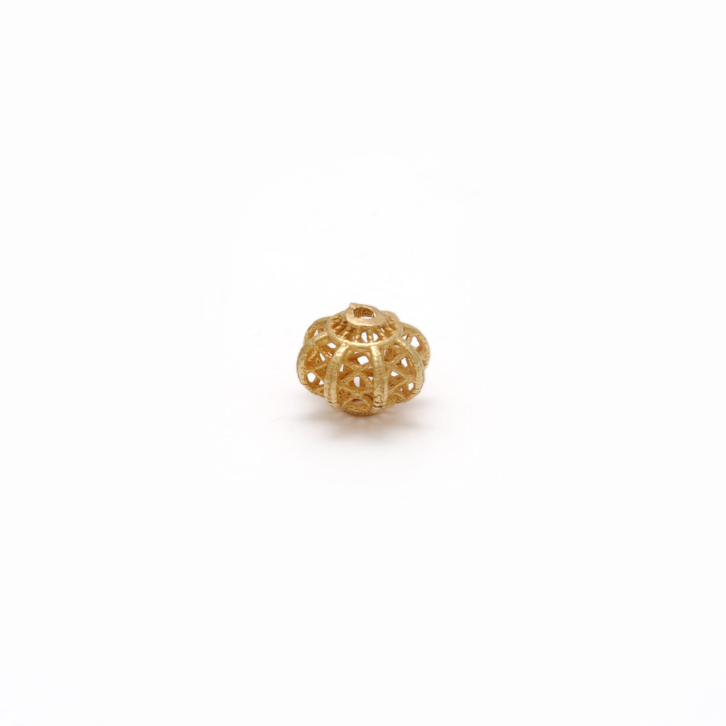 18k Solid Yellow Gold Floral Spacer Beads 6x7mm