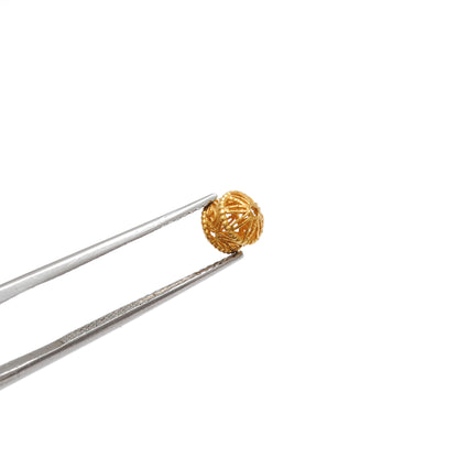 18k Solid Yellow Gold Fancy Tube Spacer Beads 6mm