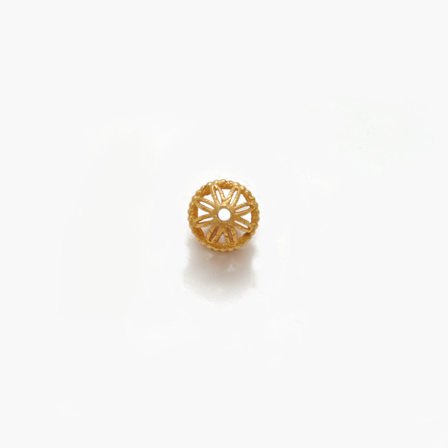 18k Solid Yellow Gold Fancy Tube Spacer Beads 6mm