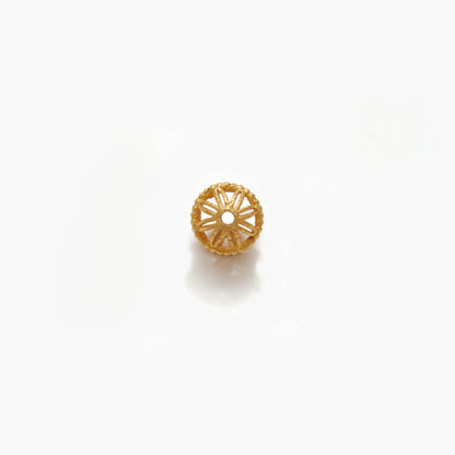 18k Solid Yellow Gold Fancy Tube Spacer Beads 6mm