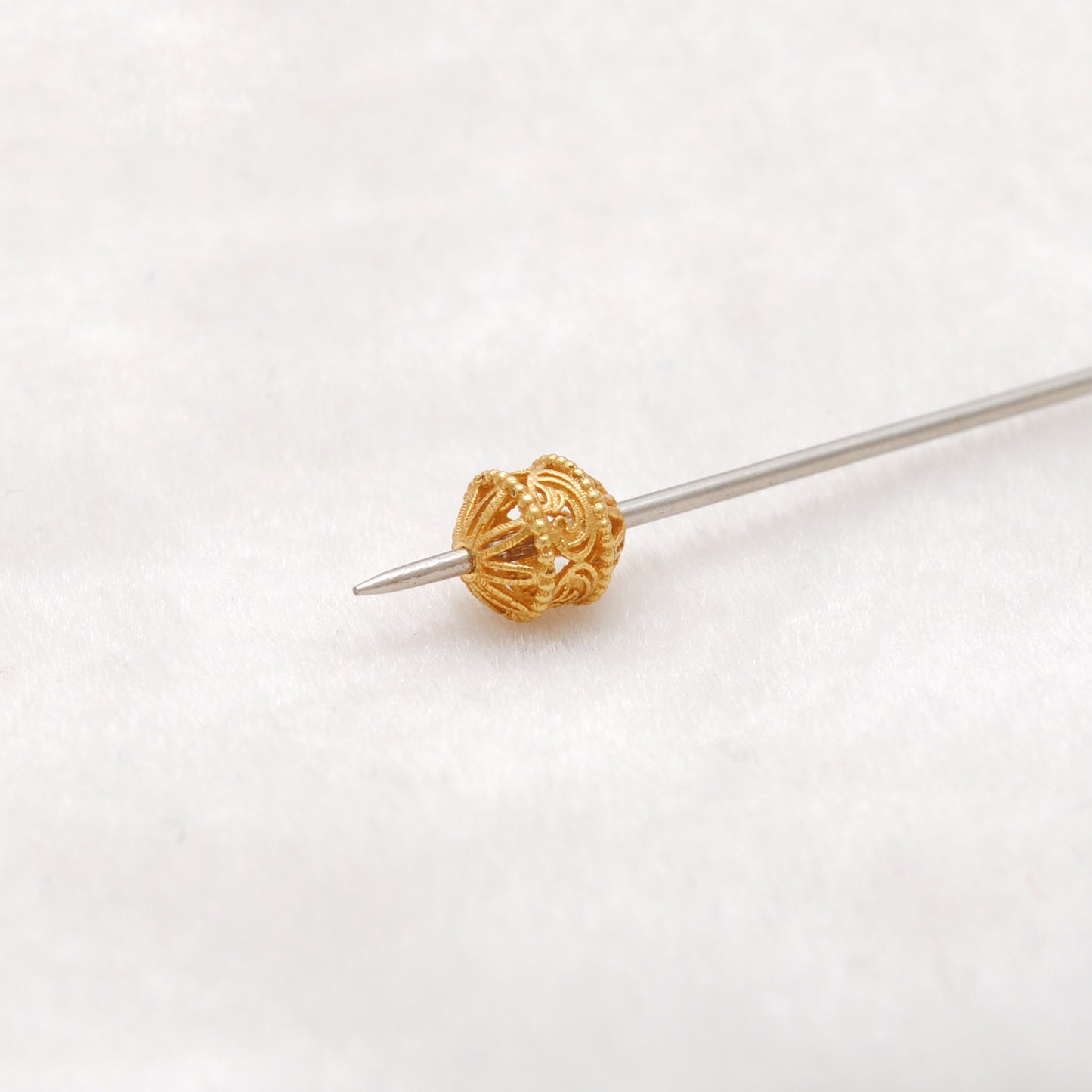 18k Solid Yellow Gold Fancy Tube Spacer Beads 6mm