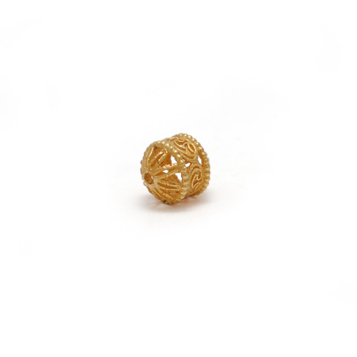 18k Solid Yellow Gold Fancy Tube Spacer Beads 6mm