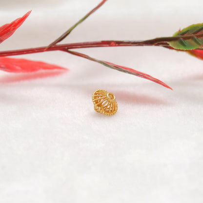 18k Solid Yellow Gold Antique Rondelle Beads 5x6mm