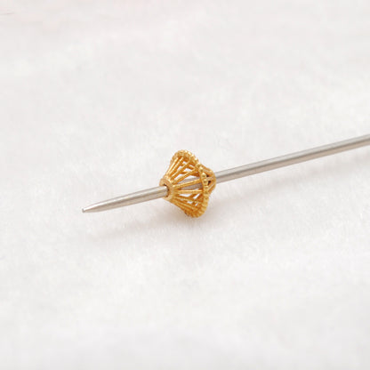 18k Solid Yellow Gold Antique Rondelle Beads 5x6mm