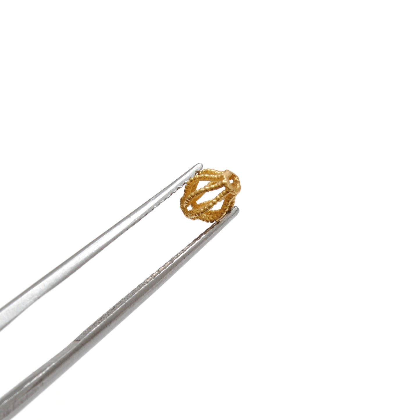 18k Yellow Gold 5x6mm Oval Lantern Spacer Beads