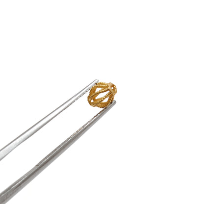 18k Yellow Gold 5x6mm Oval Lantern Spacer Beads