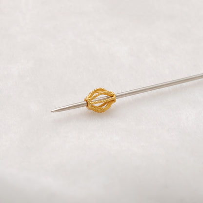 18k Yellow Gold 5x6mm Oval Lantern Spacer Beads
