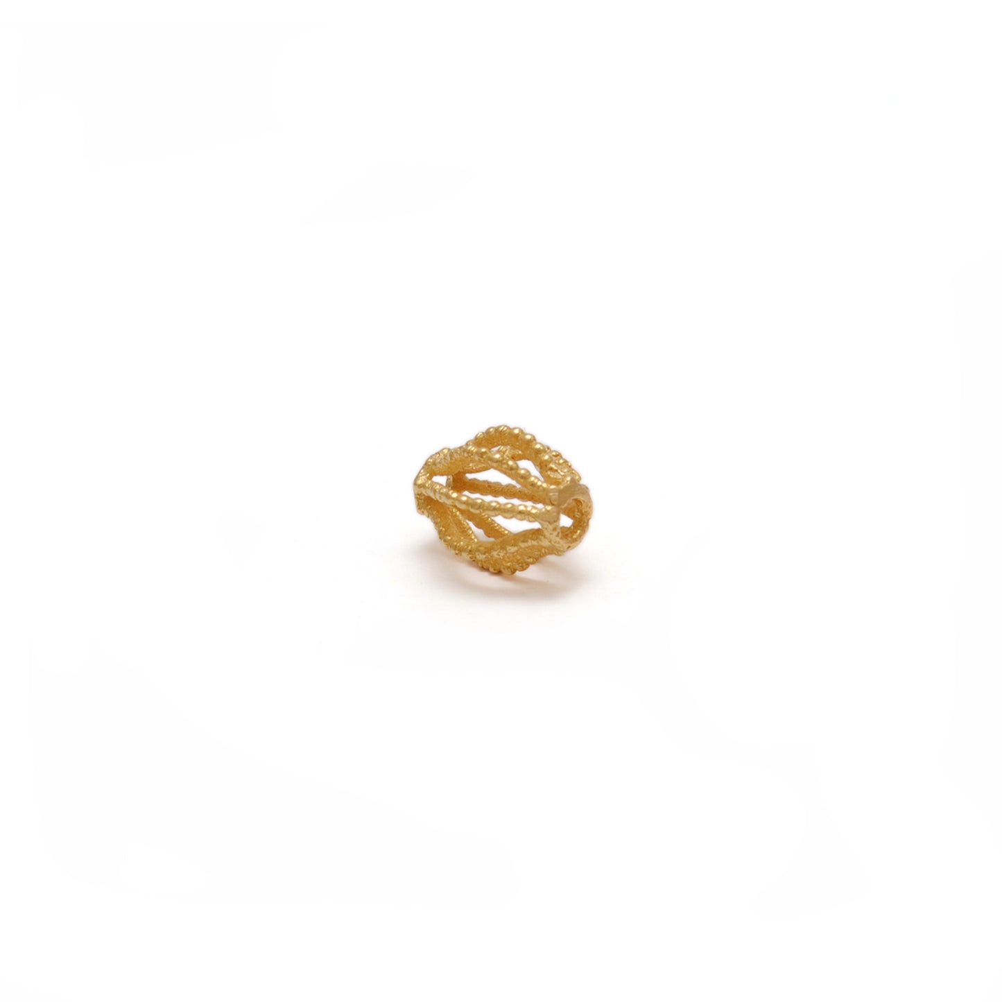 18k Yellow Gold 5x6mm Oval Lantern Spacer Beads