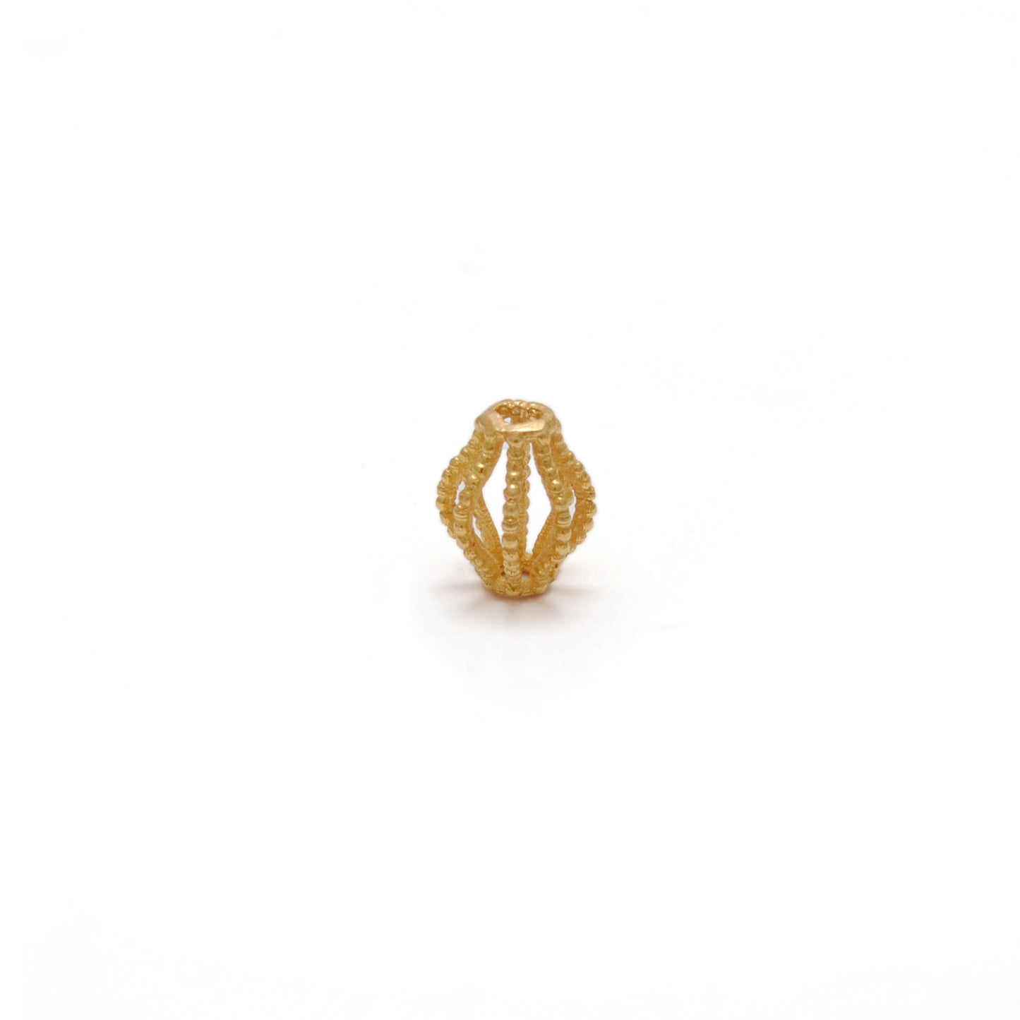 18k Yellow Gold 5x6mm Oval Lantern Spacer Beads