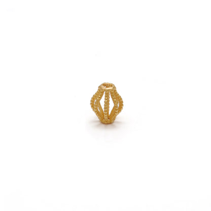 18k Yellow Gold 5x6mm Oval Lantern Spacer Beads