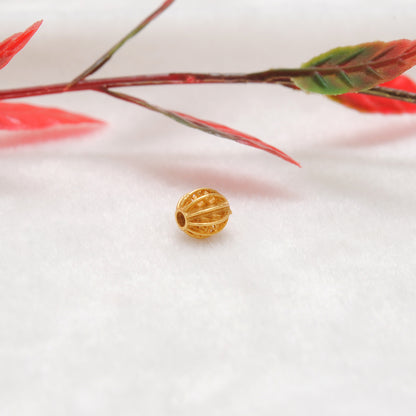 18k Solid Yellow Gold 5x6mm Oval Spacer Beads