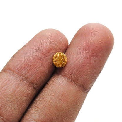 18k Solid Yellow Gold 5x6mm Oval Spacer Beads