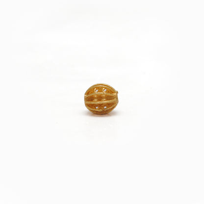 18k Solid Yellow Gold 5x6mm Oval Spacer Beads