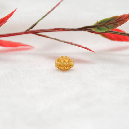 18K Solid Yellow Gold Oval Spacer Beads 5x7mm