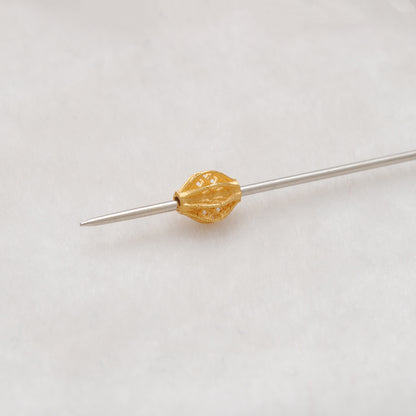 18K Solid Yellow Gold Oval Spacer Beads 5x7mm