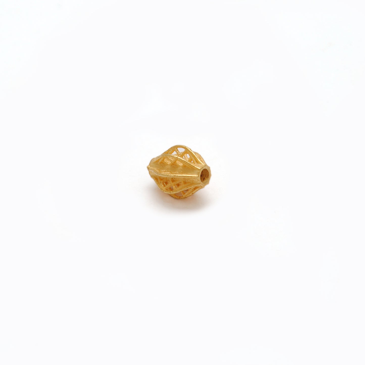 18K Solid Yellow Gold Oval Spacer Beads 5x7mm