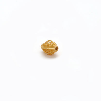 18K Solid Yellow Gold Oval Spacer Beads 5x7mm