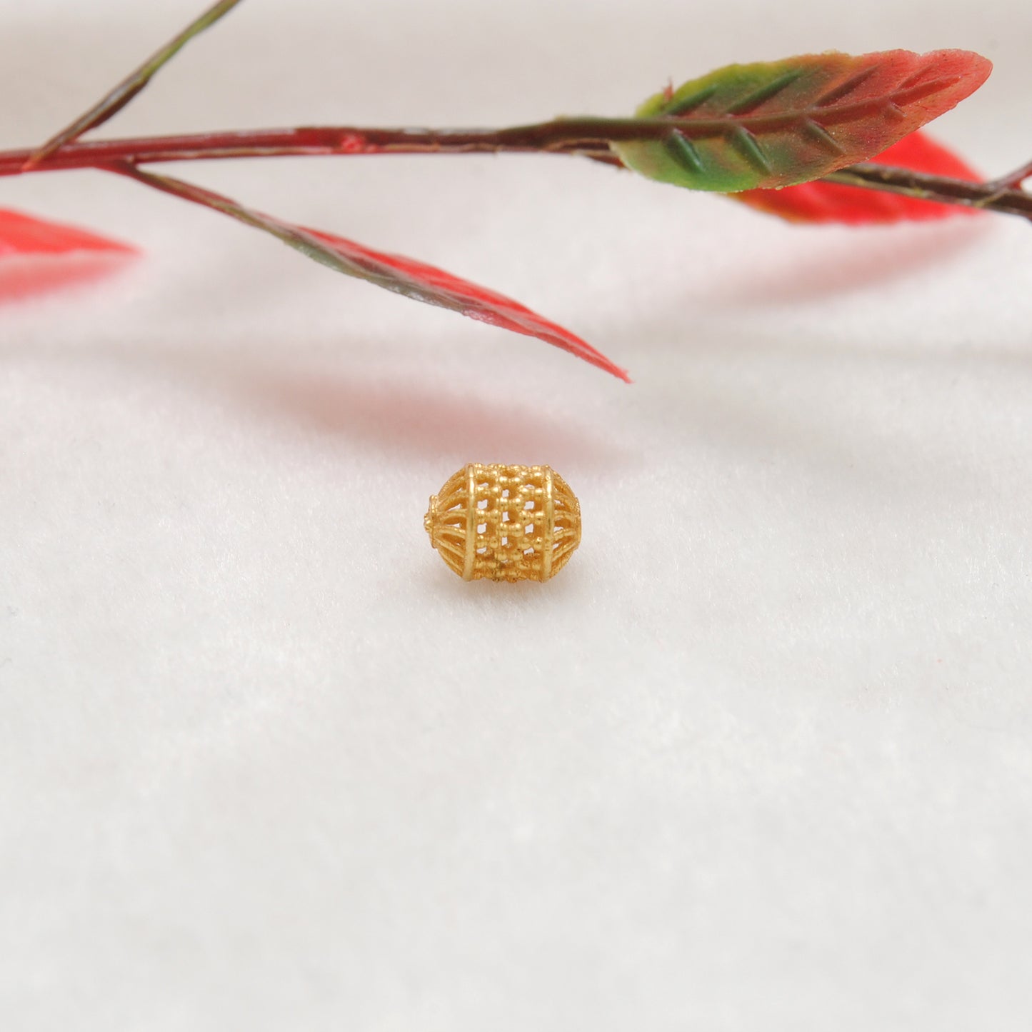 18k Yellow Gold Tube Spacer Beads 5x6.5mm