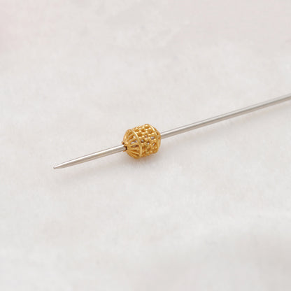 18k Yellow Gold Tube Spacer Beads 5x6.5mm
