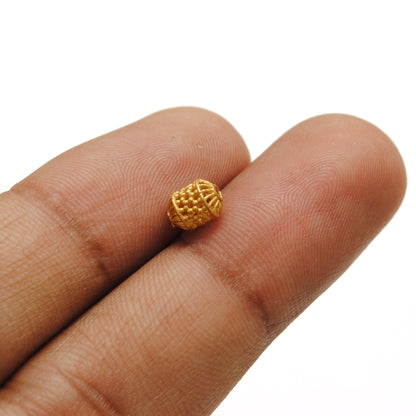 18k Yellow Gold Tube Spacer Beads 5x6.5mm