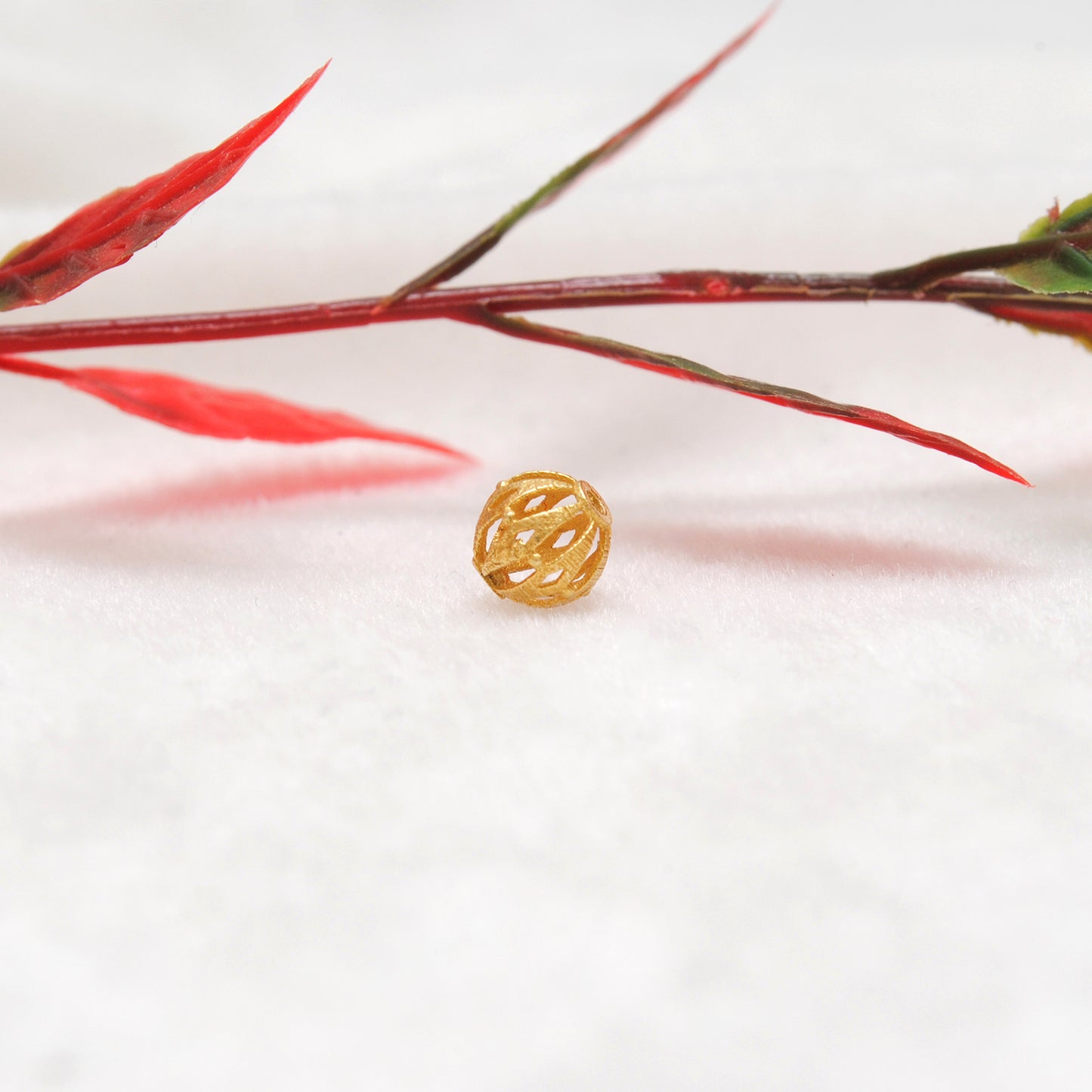 18k Gold Round Spacer Ball Bead DIY Jewelry Making