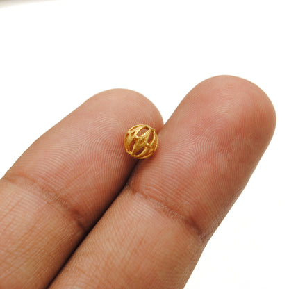 18k Gold Round Spacer Ball Bead DIY Jewelry Making