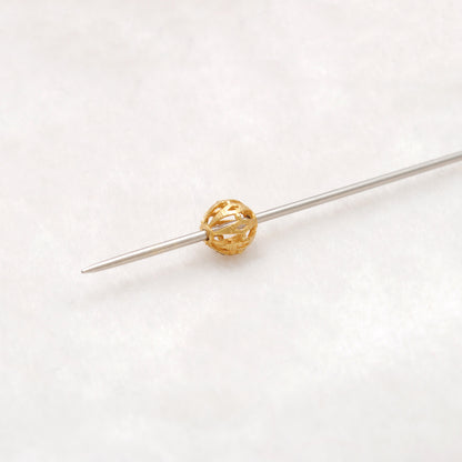 18k Gold Round Spacer Ball Bead DIY Jewelry Making