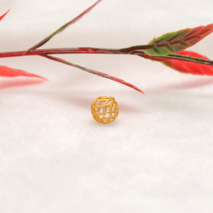18k Solid Yellow Gold Round Spacer Beads 6mm