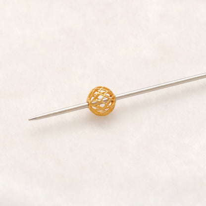 18k Solid Yellow Gold Round Spacer Beads 6mm