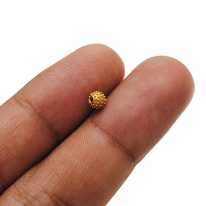 18K Yellow Gold Spacer Beads 4mm