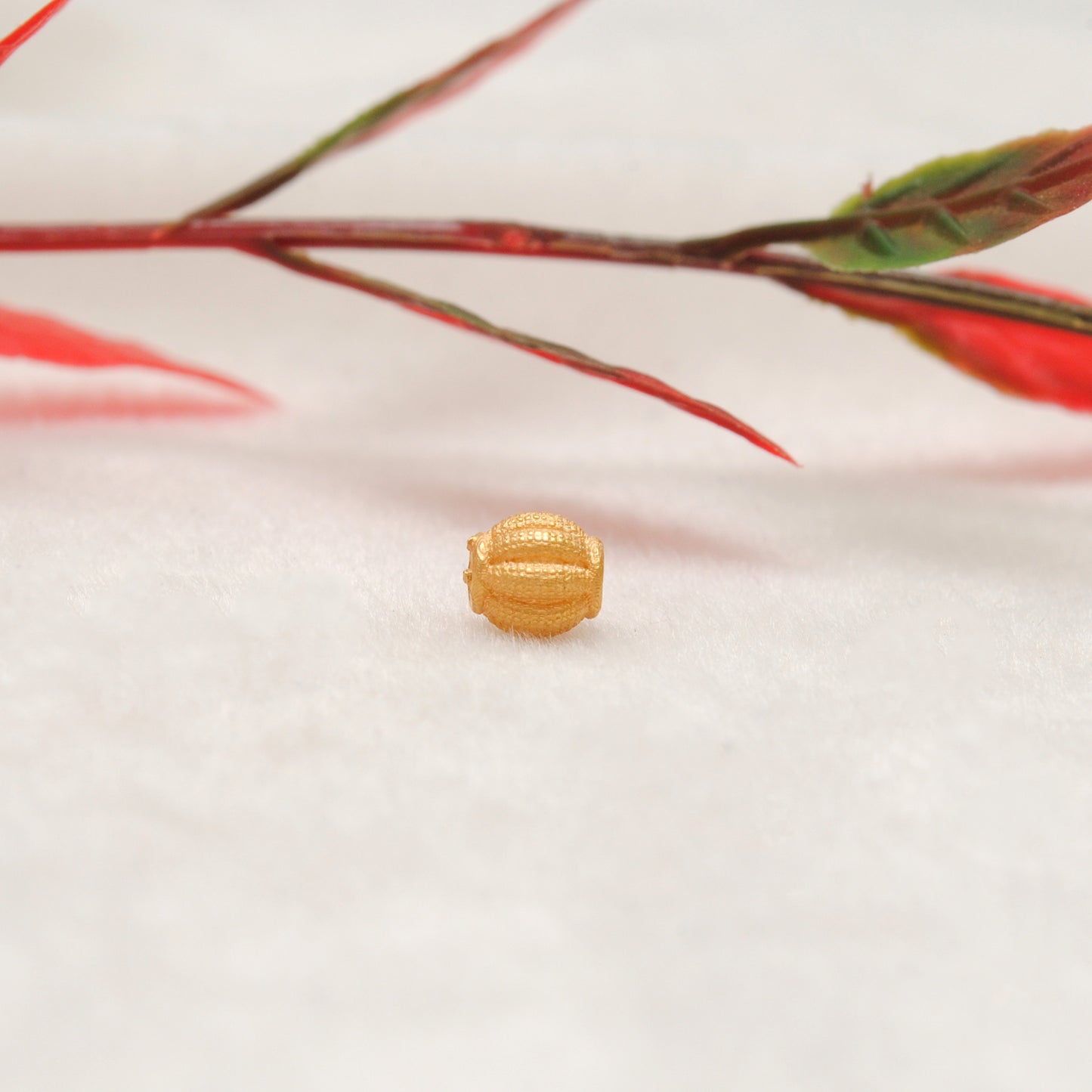18k Solid Yellow Gold Oval Spacer Beads 4x5mm