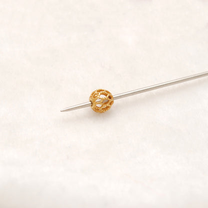 18k Solid Yellow Gold Round Spacer Beads 5mm
