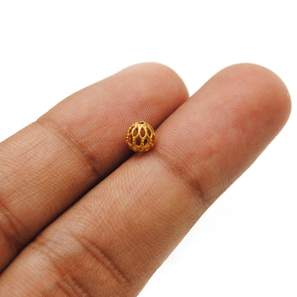 18k Solid Yellow Gold Round Spacer Beads 5mm