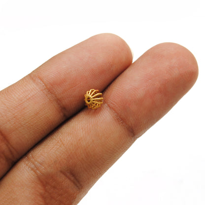 18k Yellow Gold Round Spacer Beads 5mm