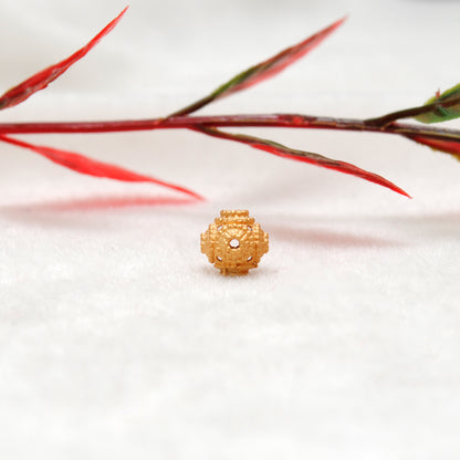 18k Solid Yellow Gold Round Beads 6mm DIY Crafts Supply