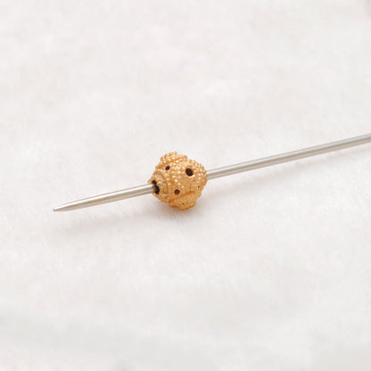 18k Solid Yellow Gold Round Beads 6mm DIY Crafts Supply