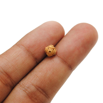 18k Solid Yellow Gold Round Beads 6mm DIY Crafts Supply