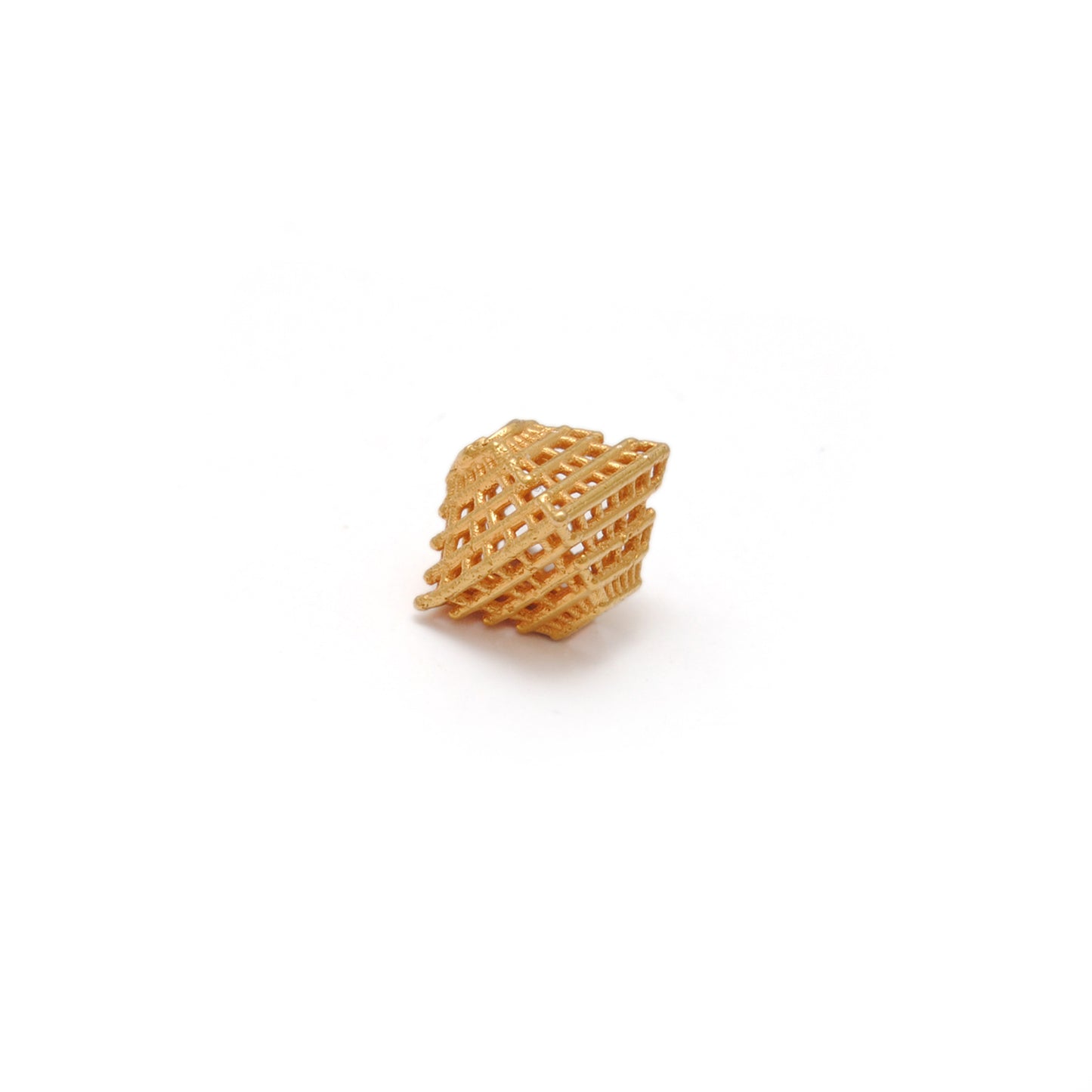 18K Solid Yellow Gold Pyramid Spacer Beads 8mm