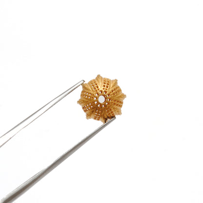 18k Solid Yellow Gold Round Spacer Ball Beads-11X12 mm
