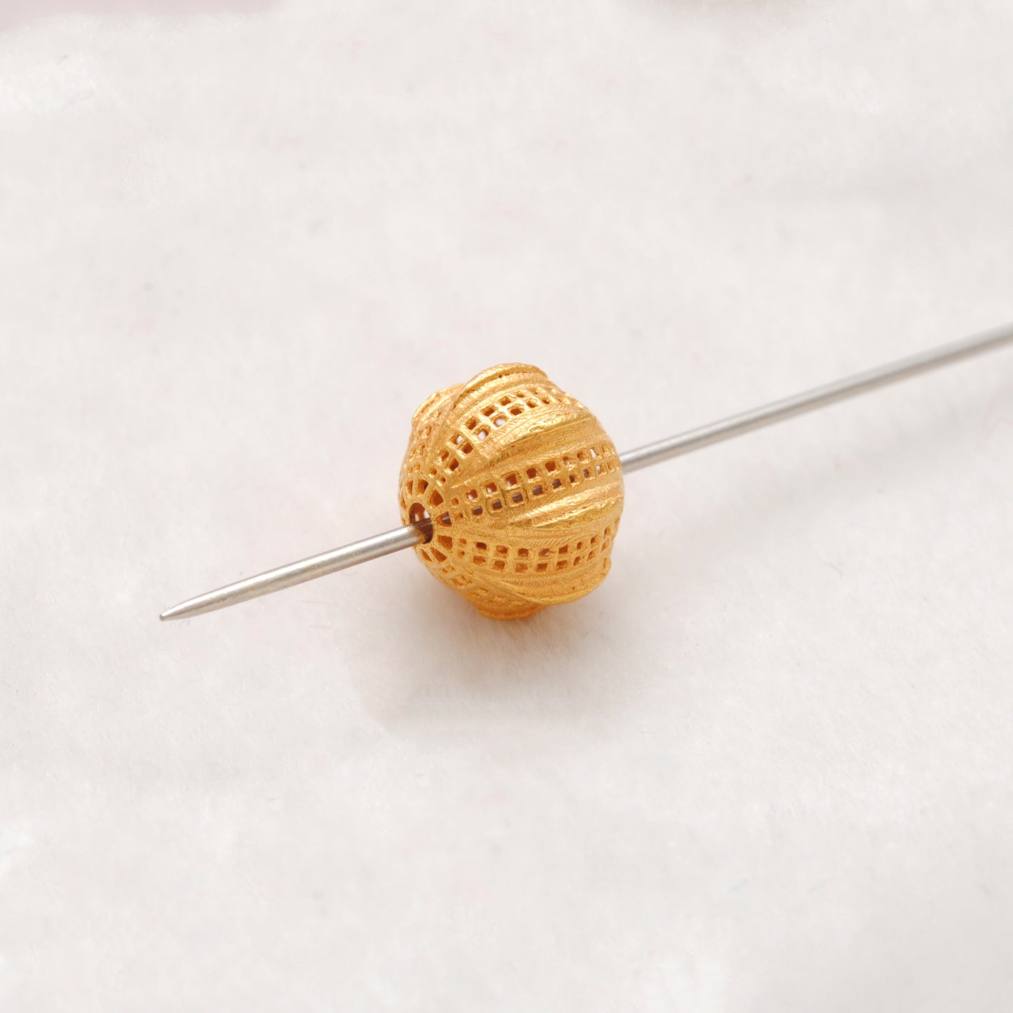 18k Solid Yellow Gold Round Spacer Ball Beads-11X12 mm