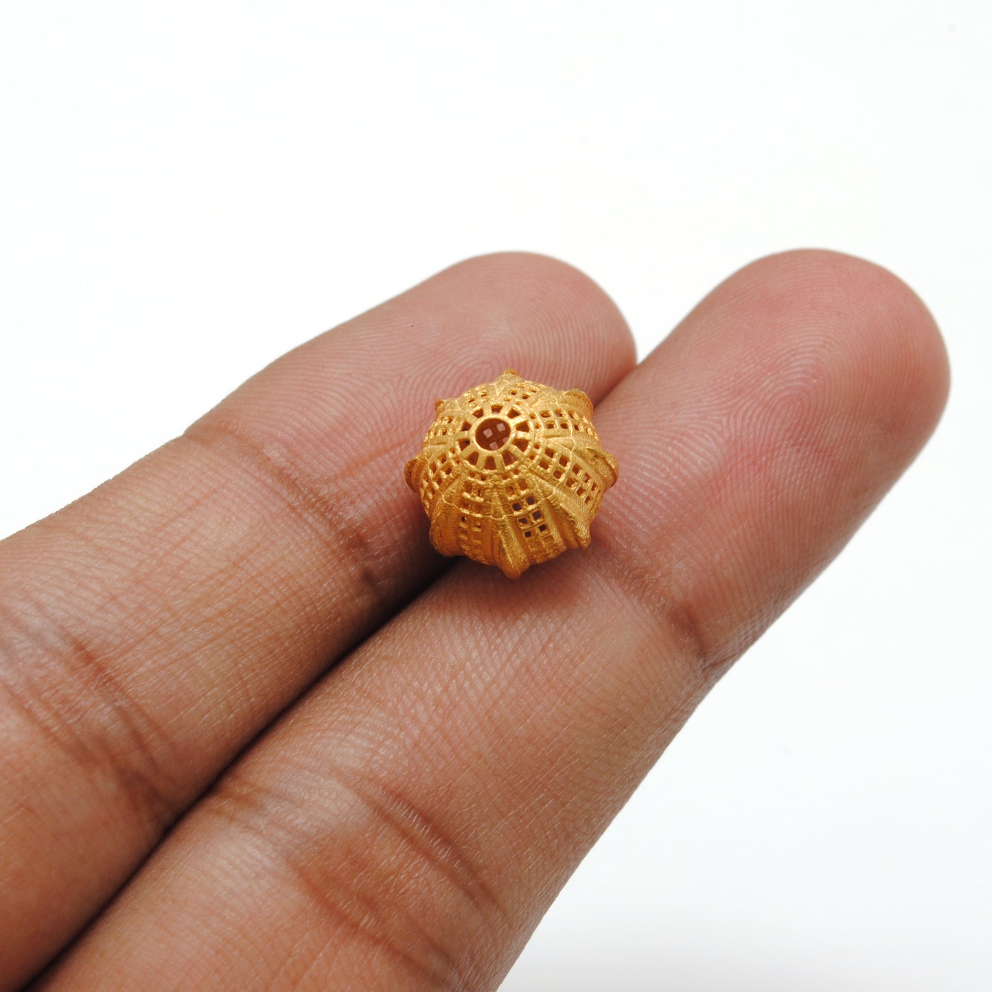 18k Solid Yellow Gold Round Spacer Ball Beads-11X12 mm