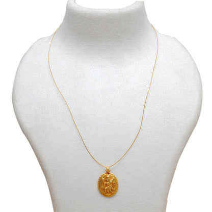 18k Solid Yellow Gold Indian God Hanuman Charm Pendant