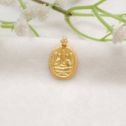 18k Solid Yellow Gold God Ganesha Pendant