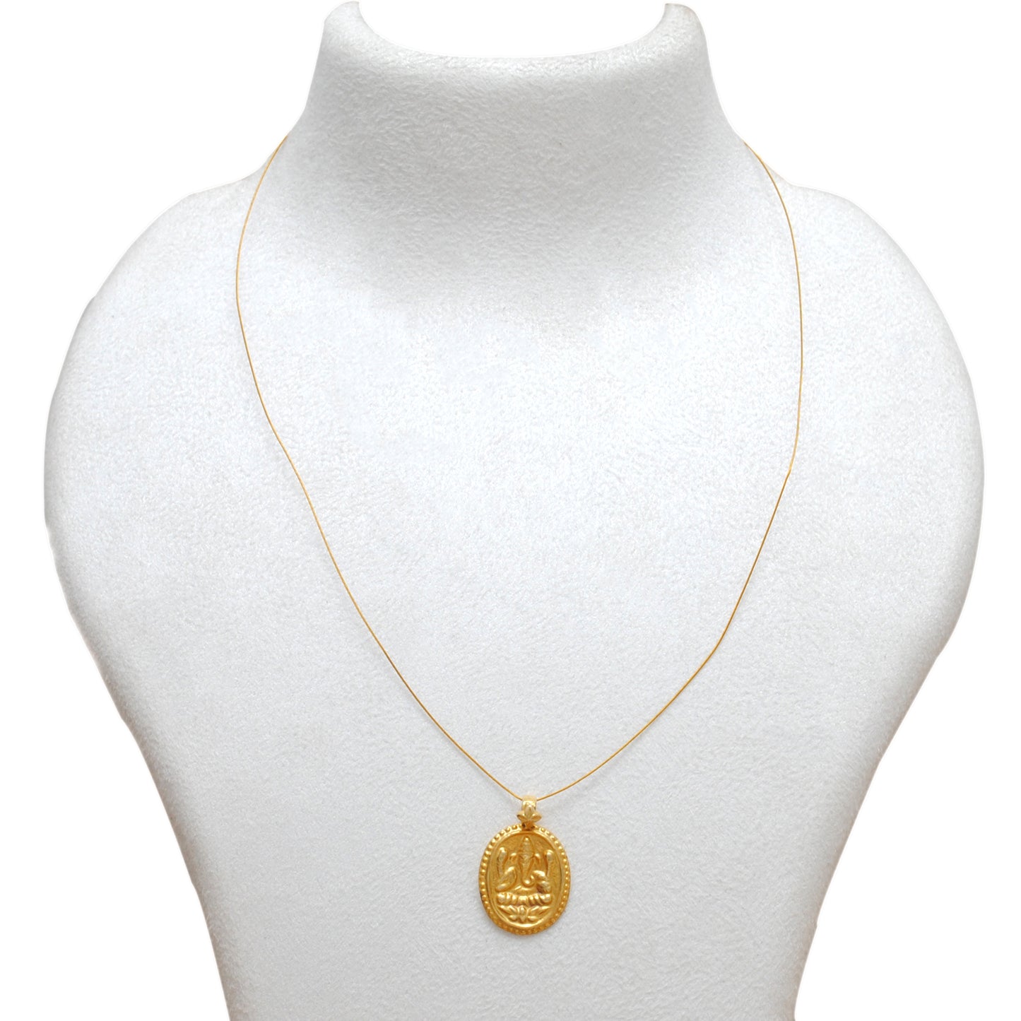 18k Solid Yellow Gold God Ganesha Pendant