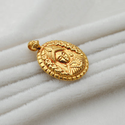 18k Solid Yellow Gold Indian Goddess Charm Pendant