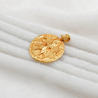 18K Gold Pendant of Indian Goddess Charm Pendant