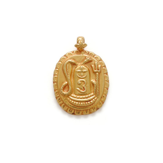 18k Solid Yellow Gold Indian Gold Shiva Charm Pendant