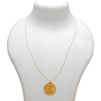 18K Yellow Gold Durga Pendant DIY Religious Jewelry