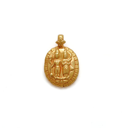 18k Solid Yellow Gold Indian God Charm Pendant